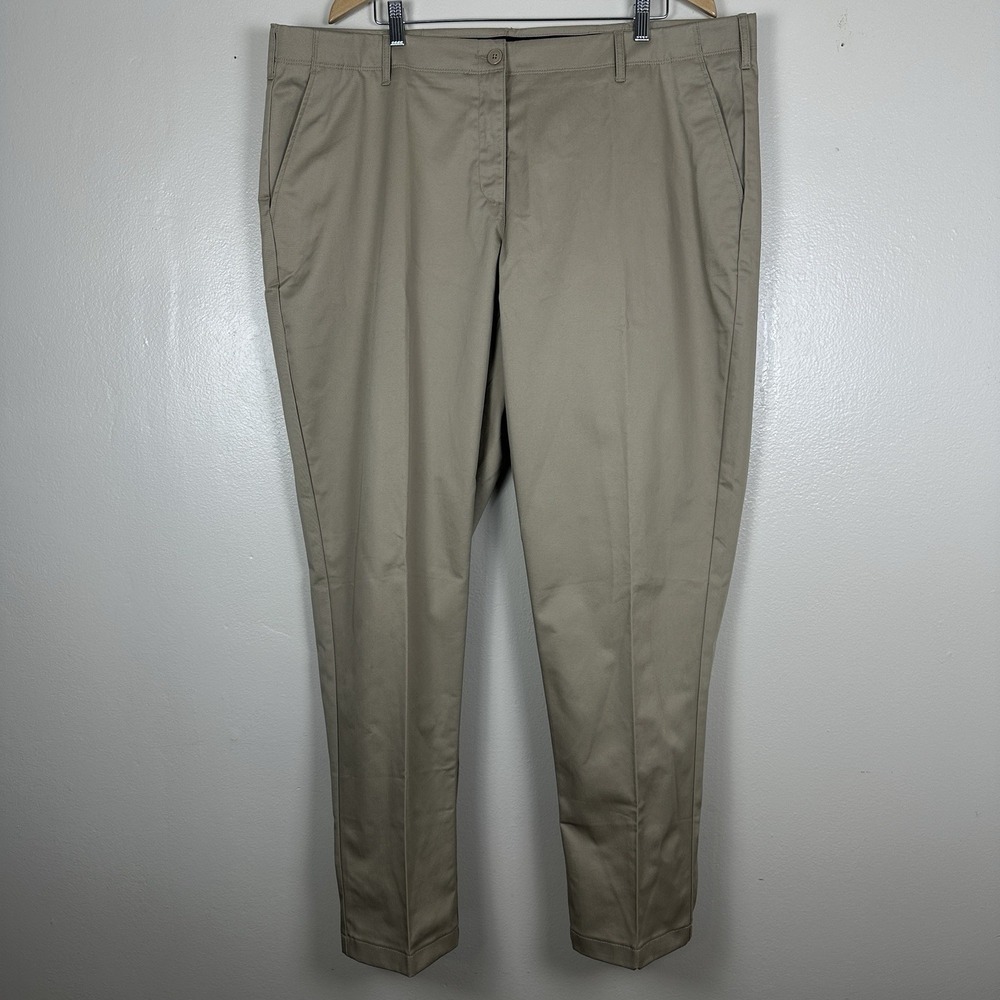 Lands End Women's 20W (43x24) Plus Size Mid Rise Slim Leg Chino Ankle Pants‎ NEW